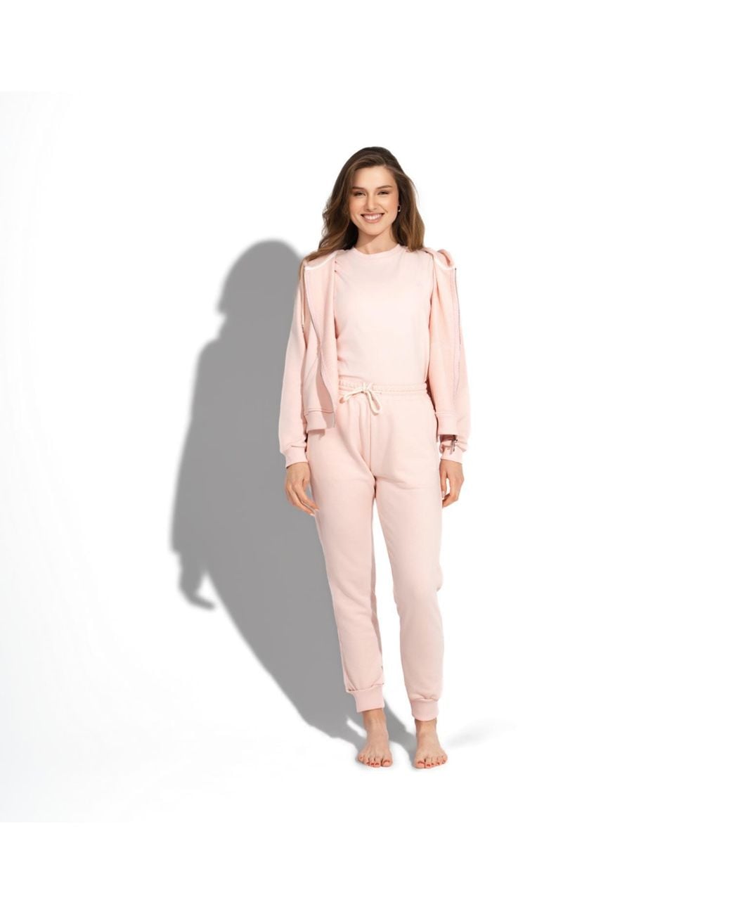 Maison Tangerine Pink Set Tracksuit Zip-Up Hoodie & Joggers Premium Cotton