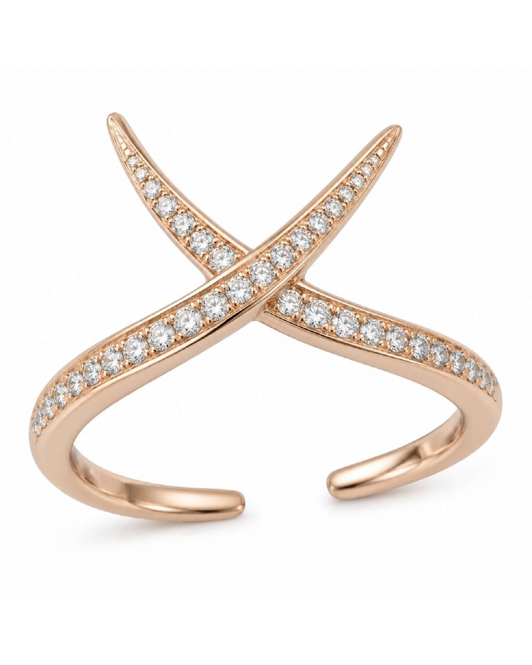 Artisan Metallic 14K Diamond Open Crossover Ring
