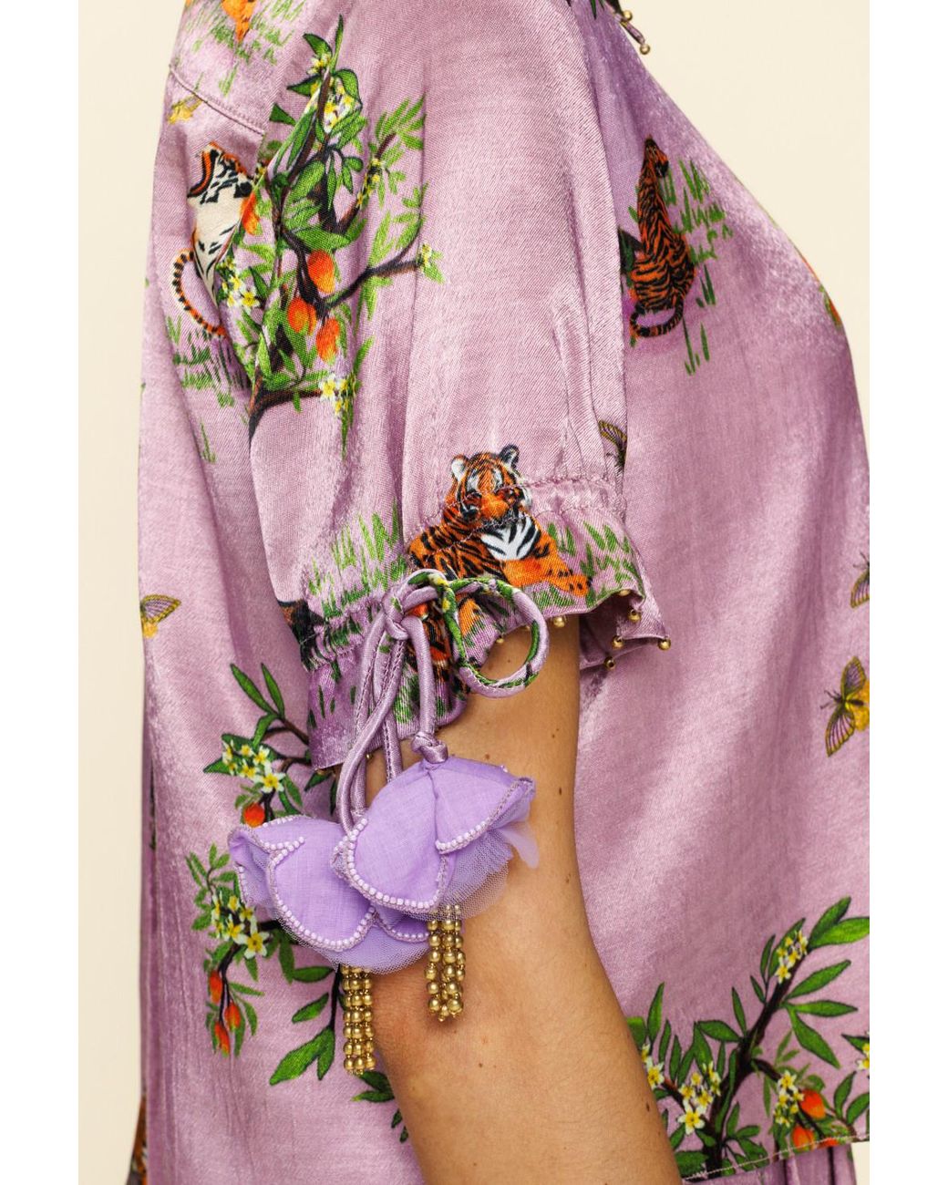 Ashaki Pink Relaxed Lilac Shanti Tiger Shirt