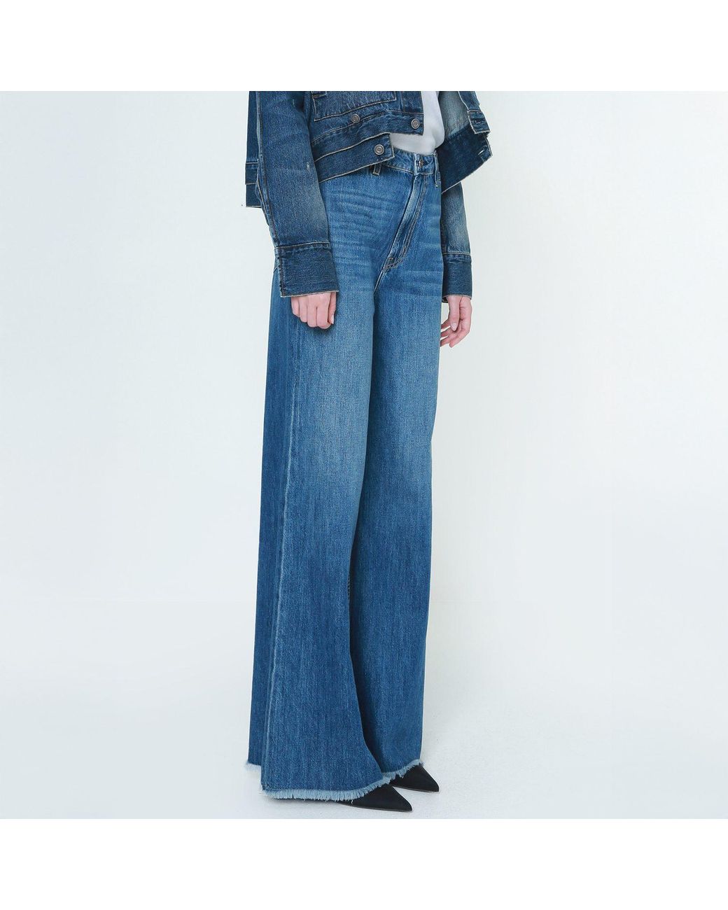 NOEND Blue Sophia Super High Rise Wide Leg