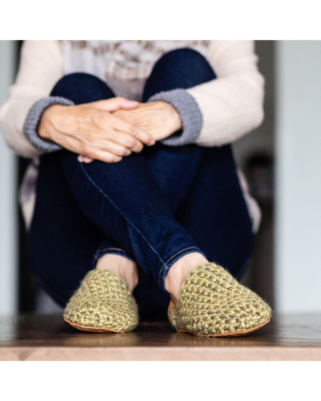 Kingdom of Wow Green Artisan Made Wool Slippers For