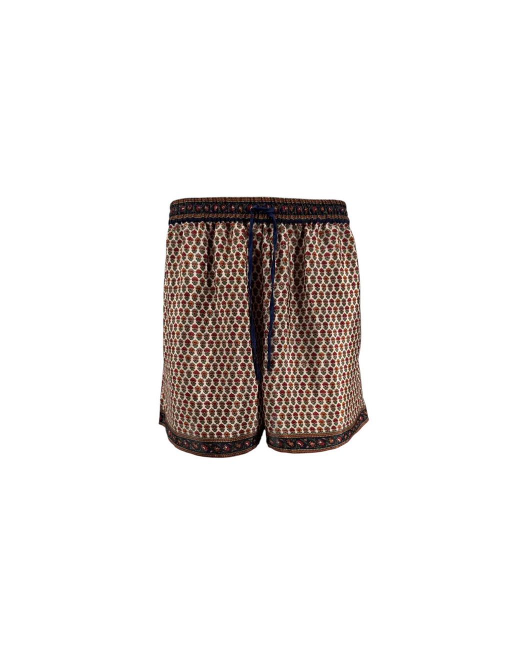 Monzlapur New York Brown Embossed Botanic Crepe Shorts