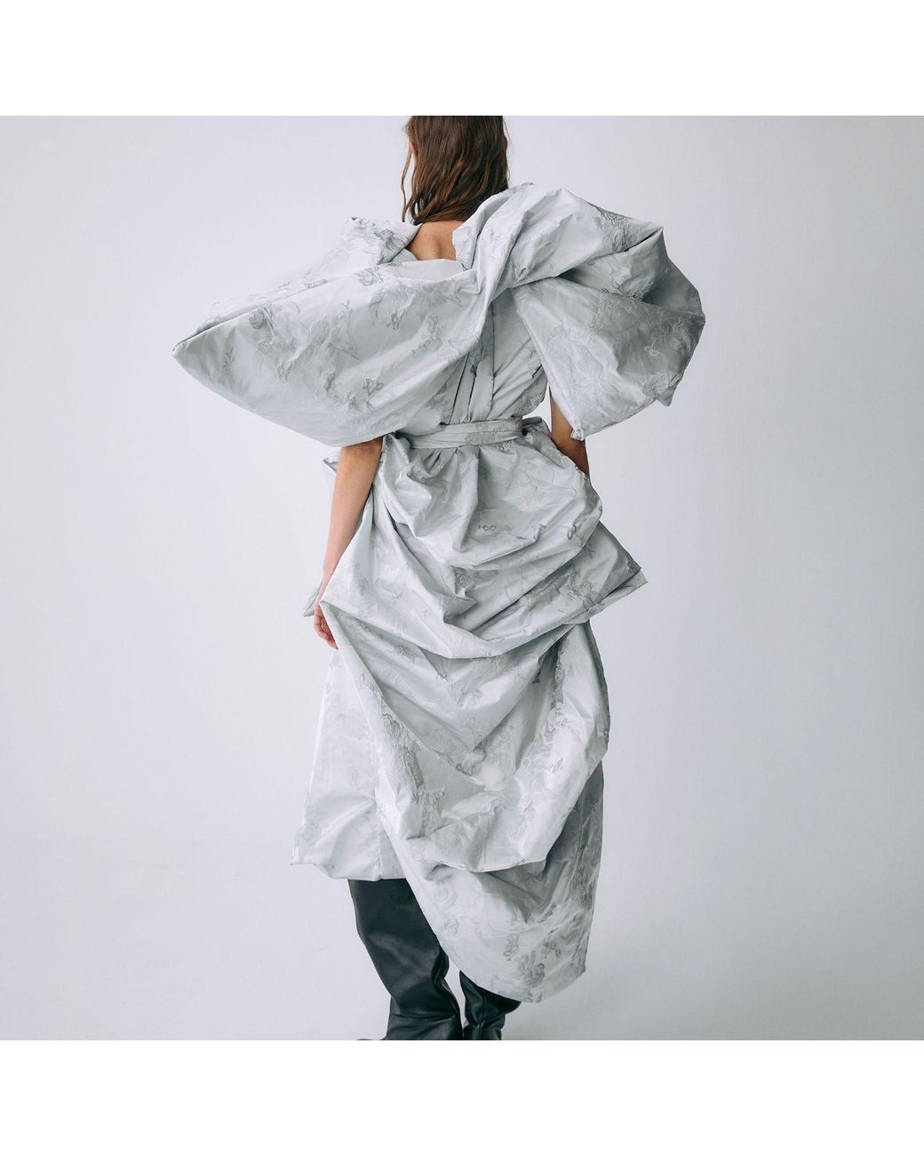Miro Misljen Gray Sculptural Wrap Dress