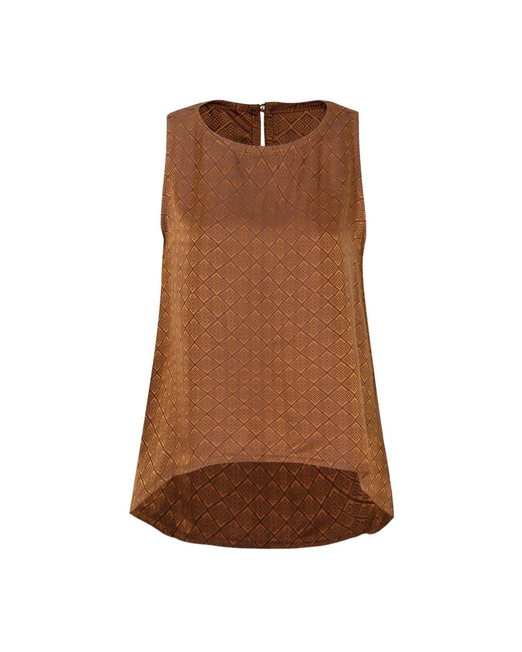 Silk and Bears Brown Ophelia Bronze Draped Silk Shell Top