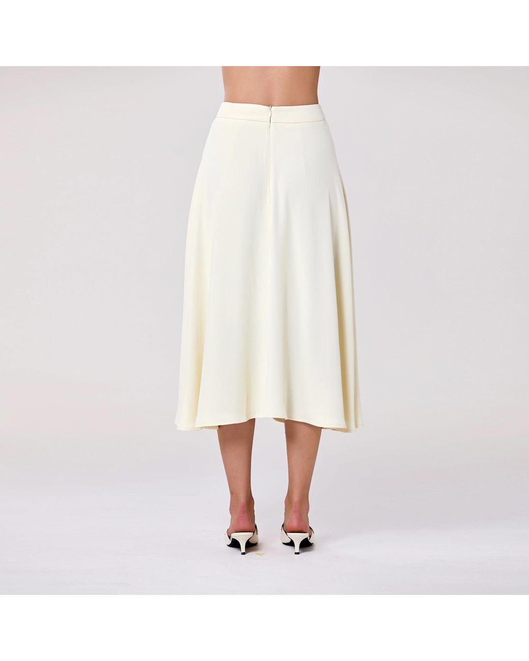 Smart and Joy Multicolor Neutrals Flared Midi Skirt
