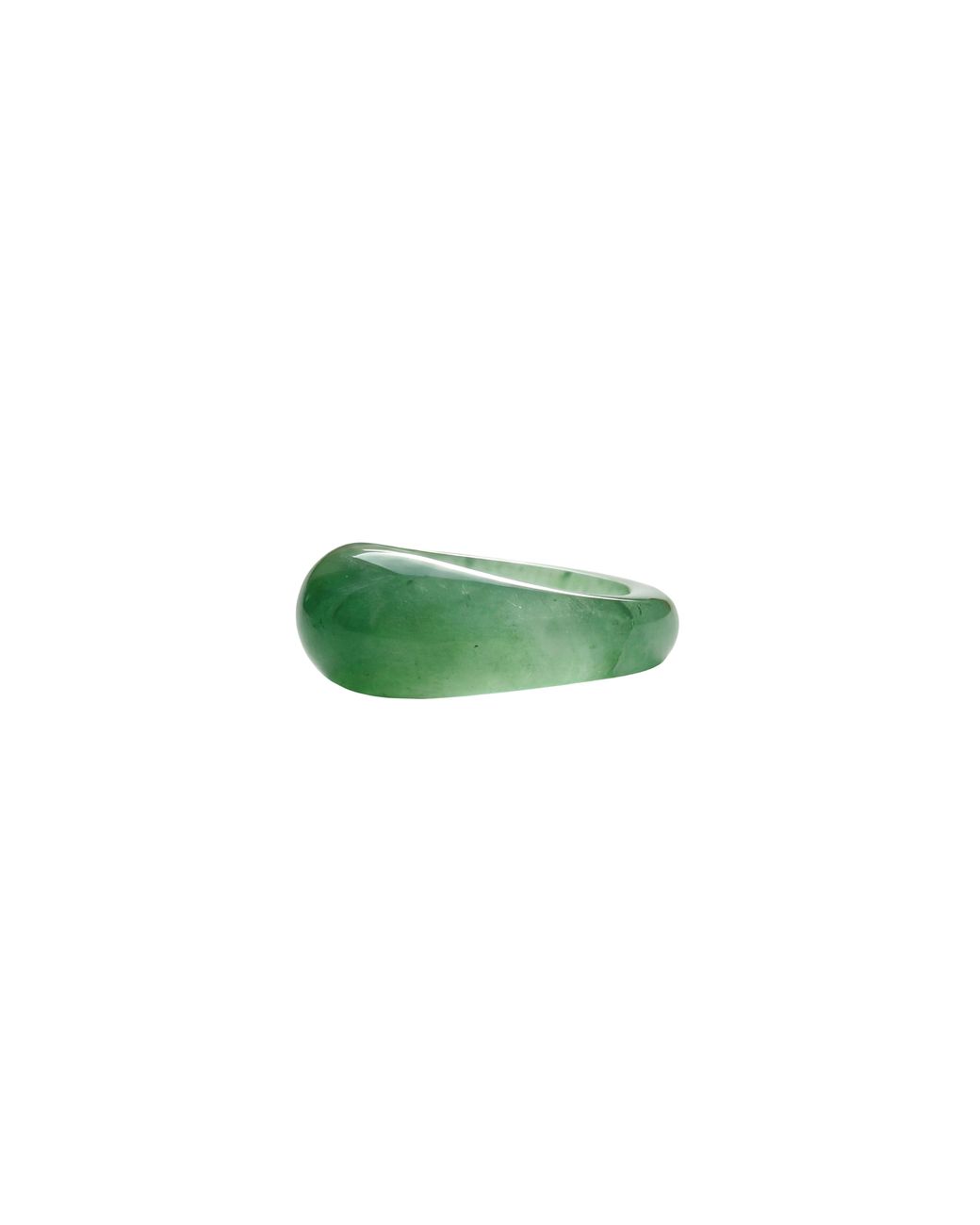 seree Green Thin Dome Jade- Aventurine Signet Ring