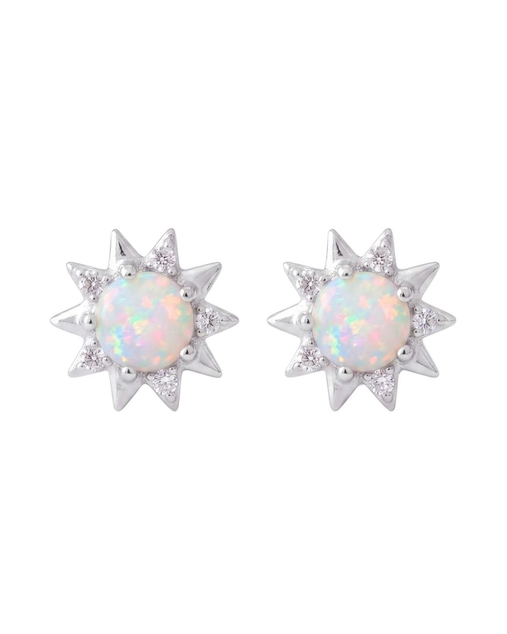 Latelita London Metallic Sunflower Opal Stud Earrings