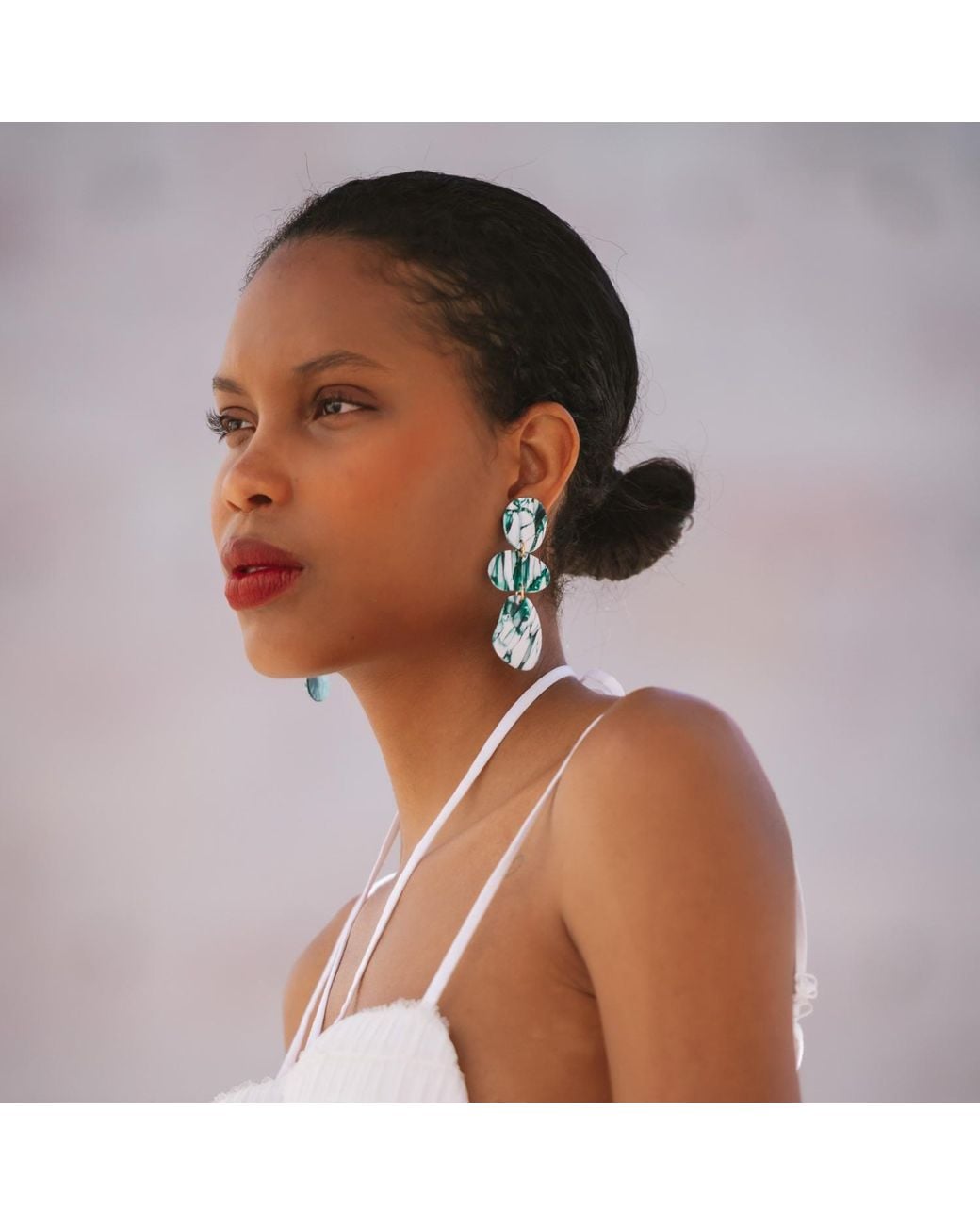 By Chavelli Green Celestia Dangly Earrings