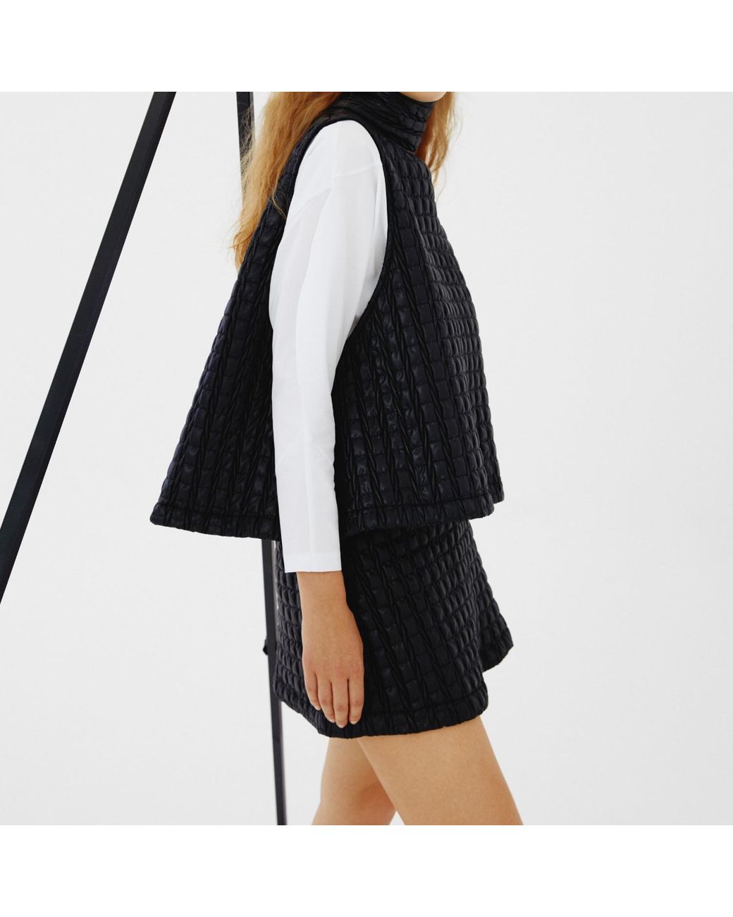 Mirimalist Black Puff Mini Skirt