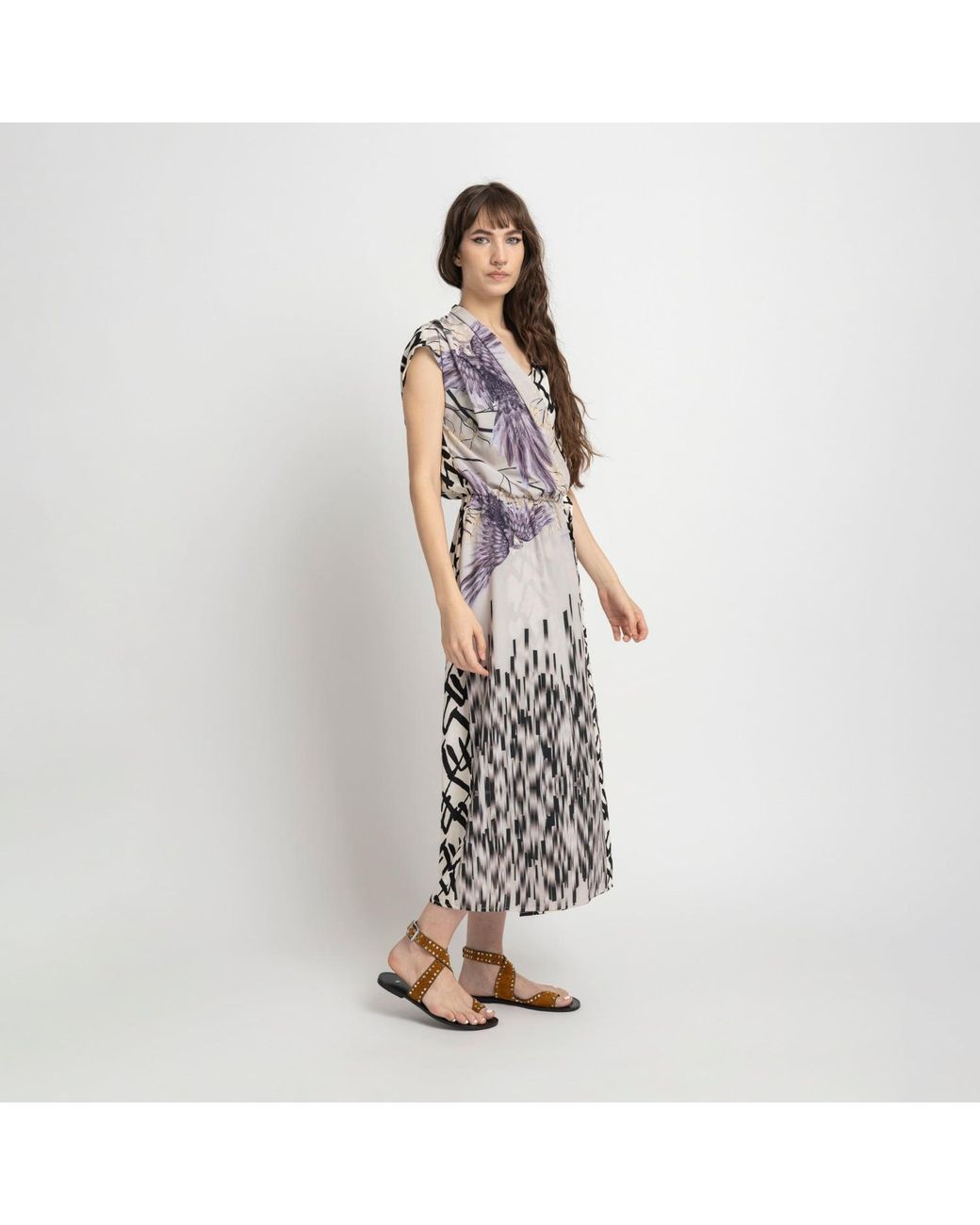 ARTISTA Blue Rizz Wrap Maxi Dress