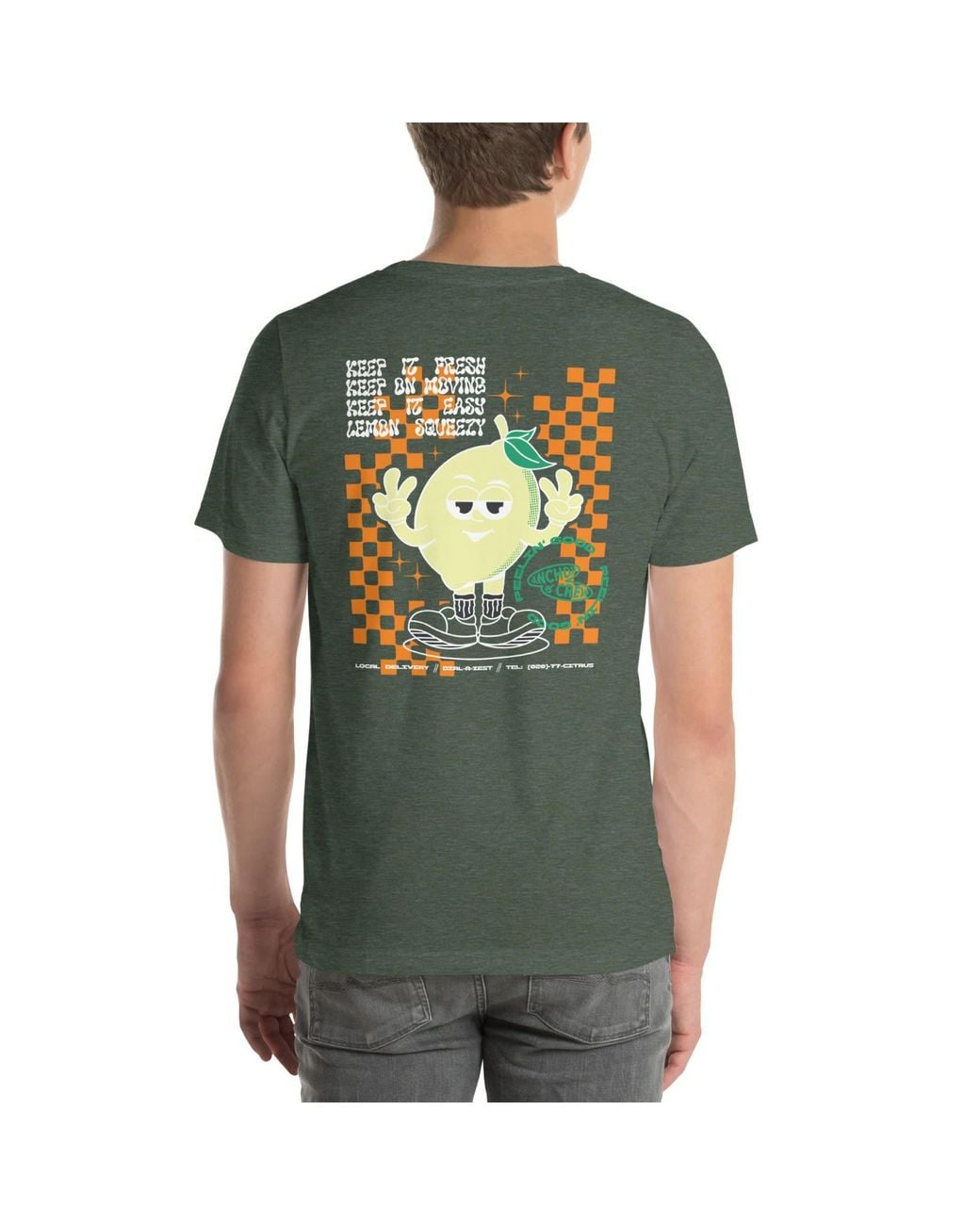 Anchor and Crew Green Forest Lemon Fresh Dial-A-Local Organic Cotton T-Shirt for men