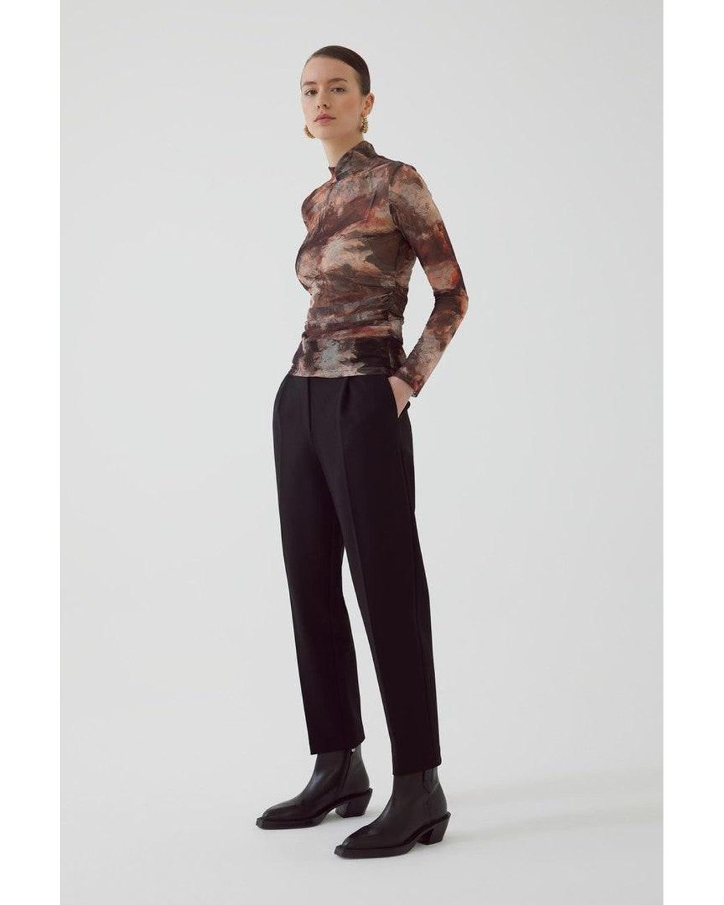 Exquise Brown Aldo Blouse Tulle Knit Blouse