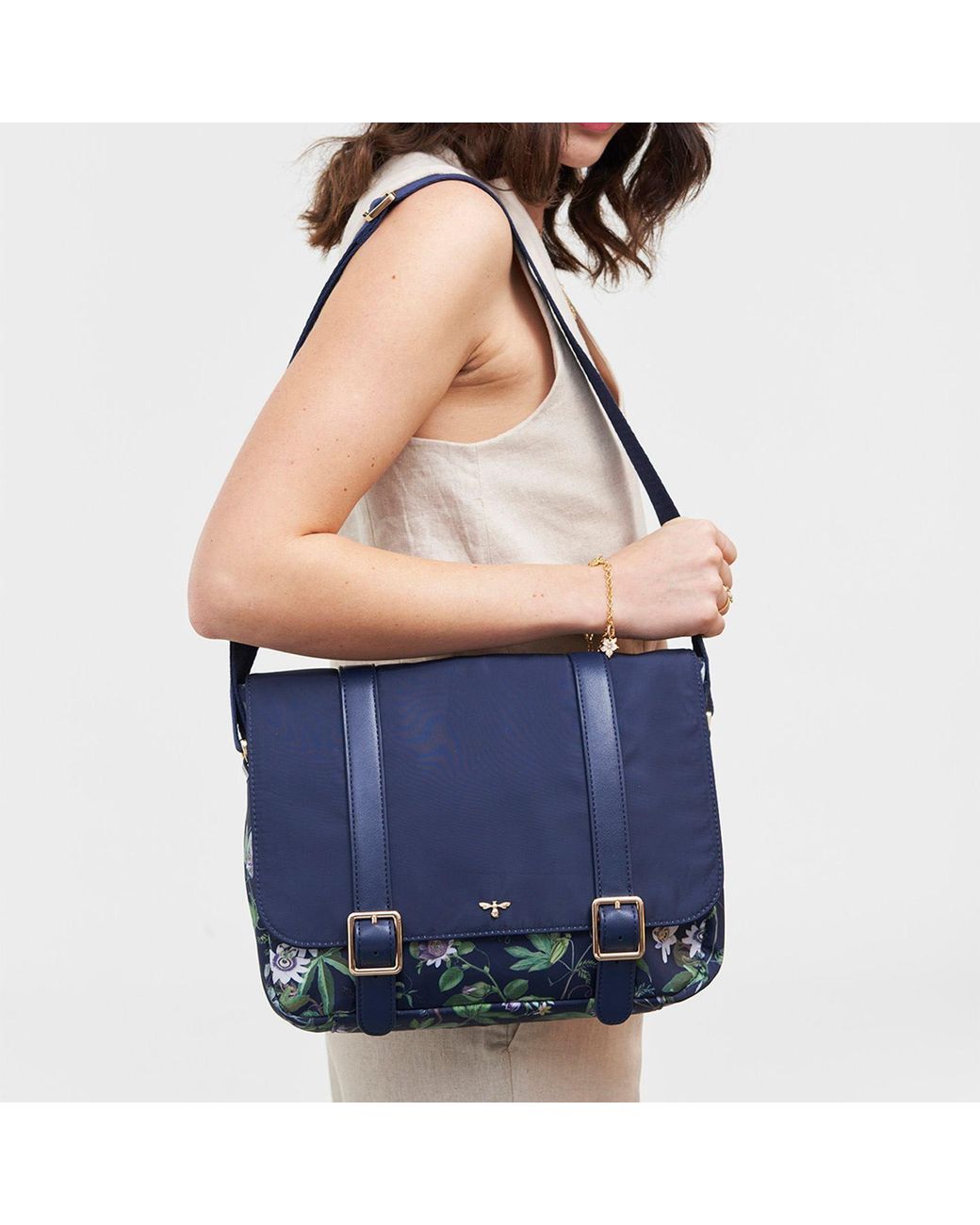 Fable England Blue Passion Flower Satchel