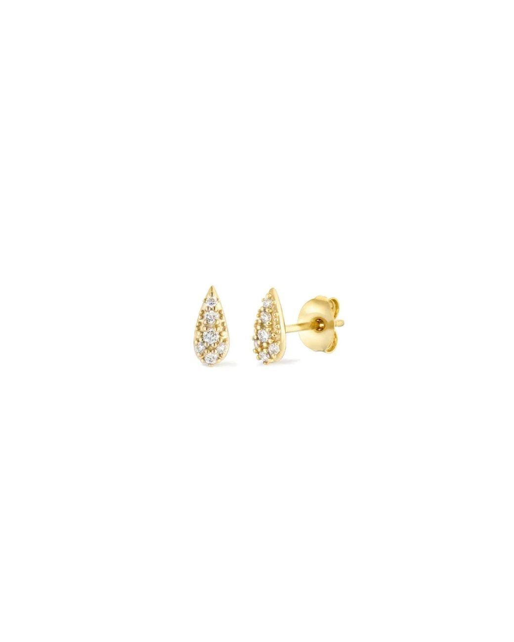 Dinny Hall Metallic Pear Drop Pave Lab-Grown Diamond Studs
