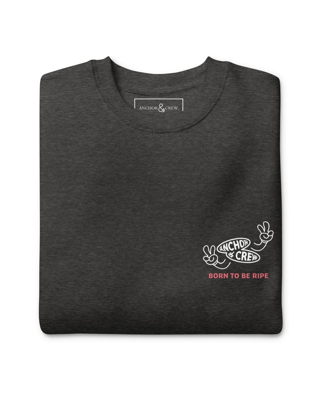 Anchor and Crew Gray Heather Ripe Avocado Dial-A-Local Organic Cotton Sweatshirt