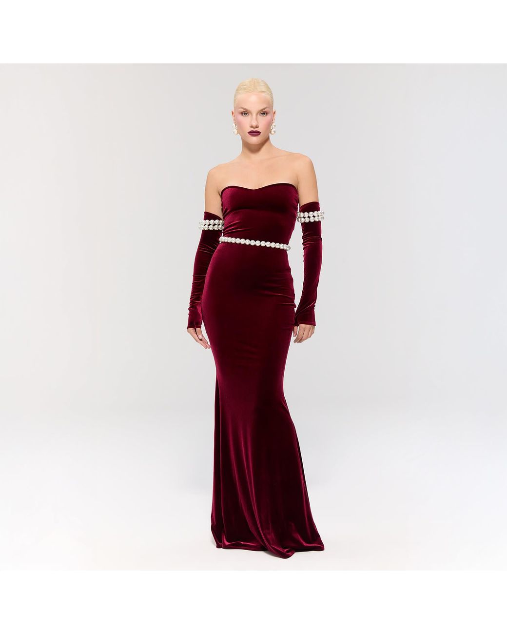 Nur Karaata Red Eternal Pearl Dress
