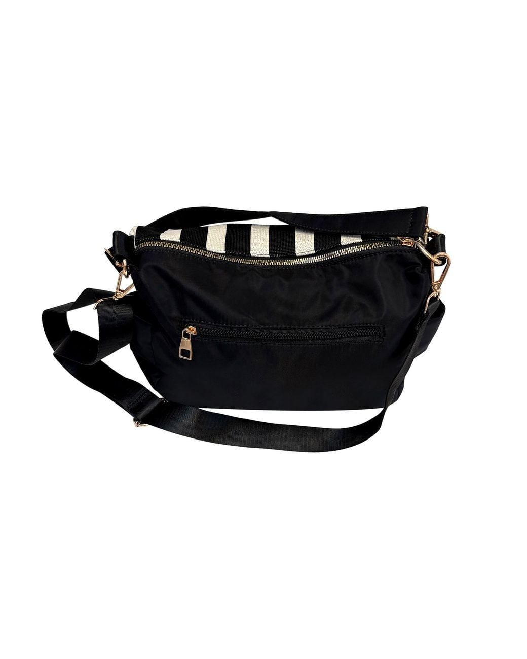 Lilly Loves Black Full Of Shit Stripe Shoulder Bag