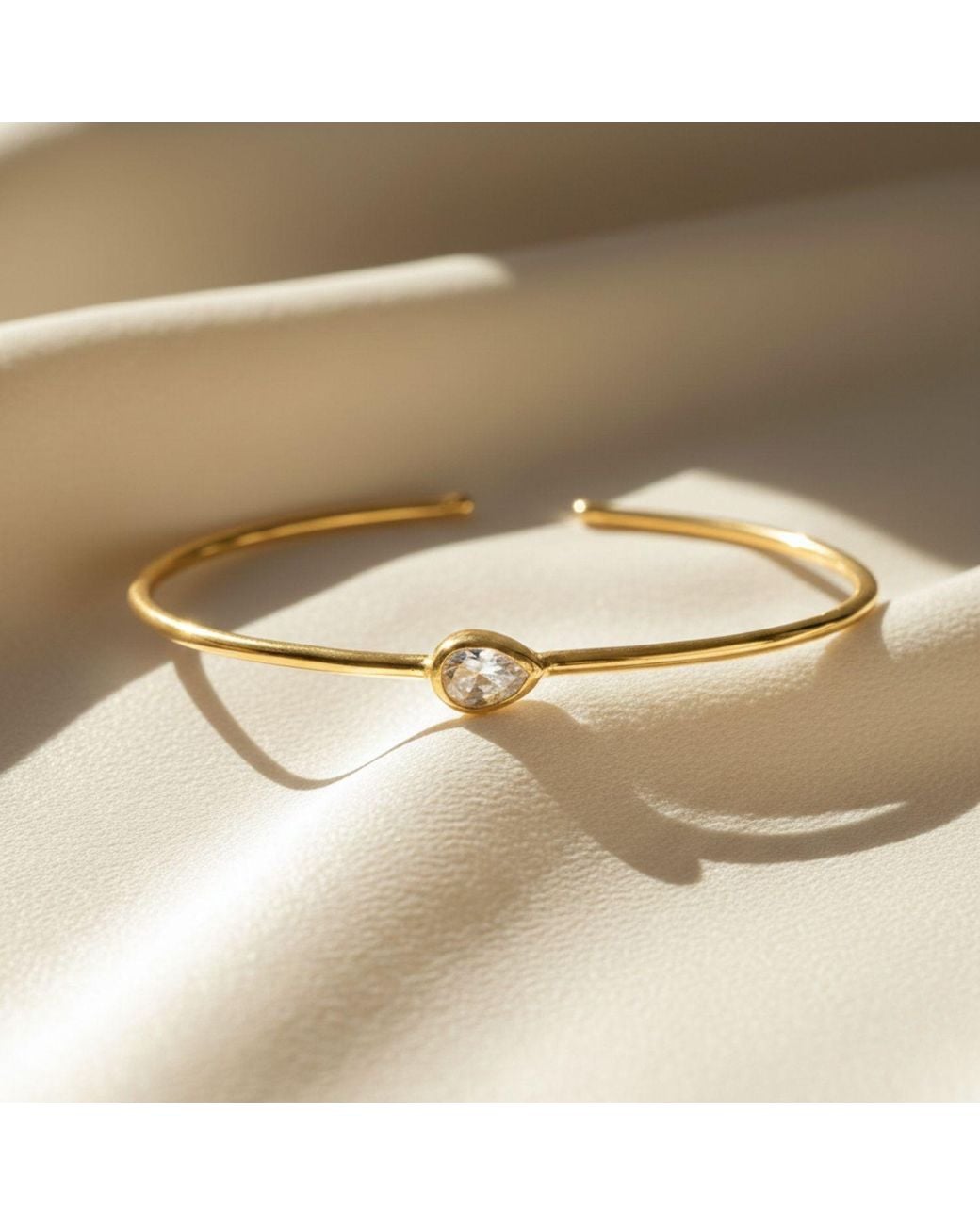 Sophelia Metallic Plated Topaz April Birthstone Crystal Bangle