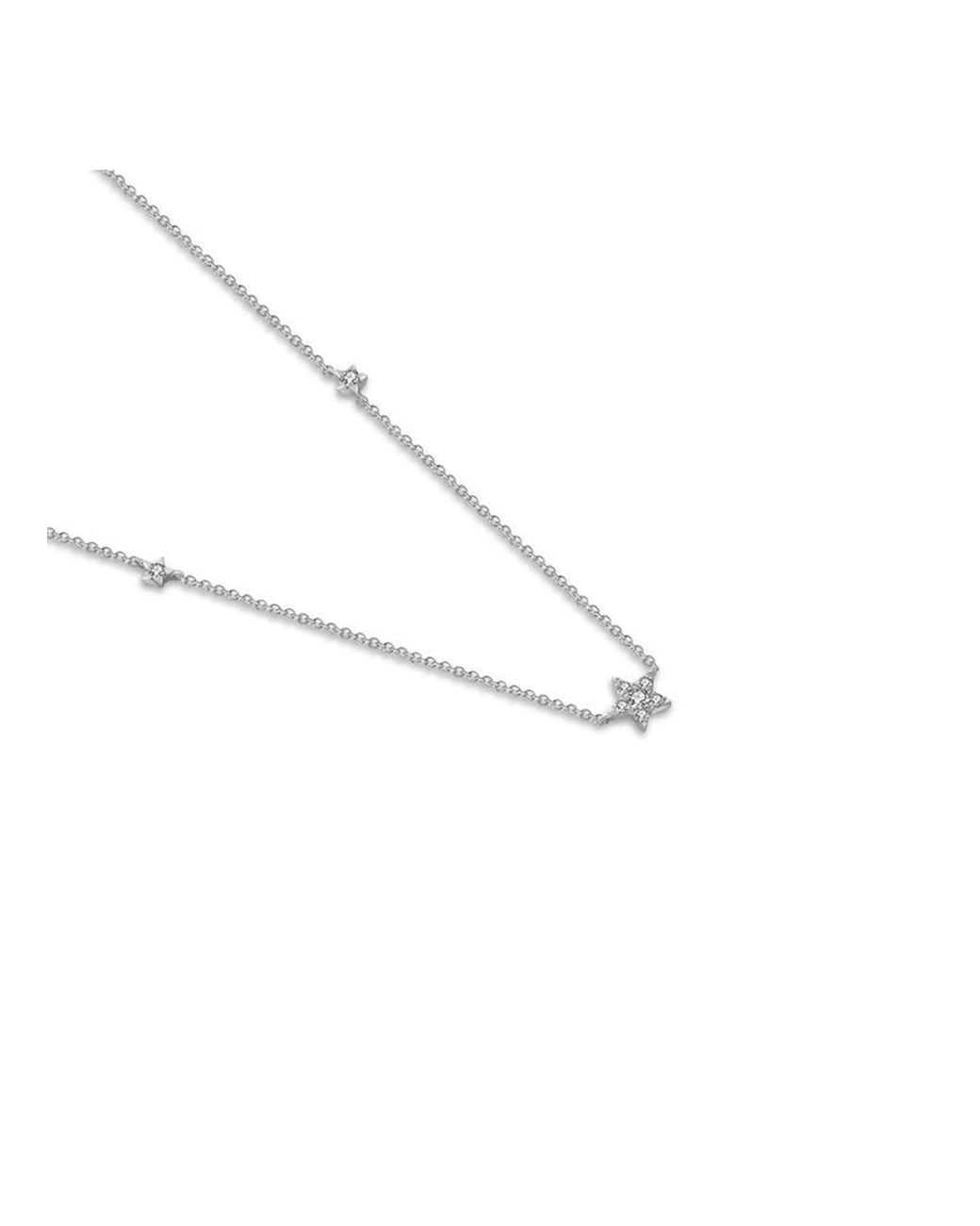 Genevieve Collection Metallic 18K Triple Star Shape Diamond Necklace Choker