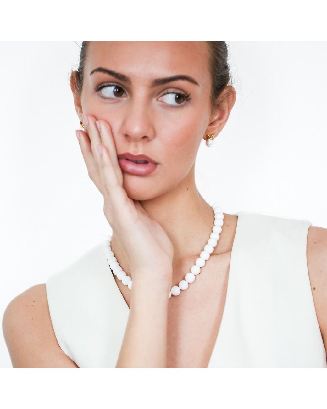 Miss Cecilia Metallic Grace Pearl Earrings