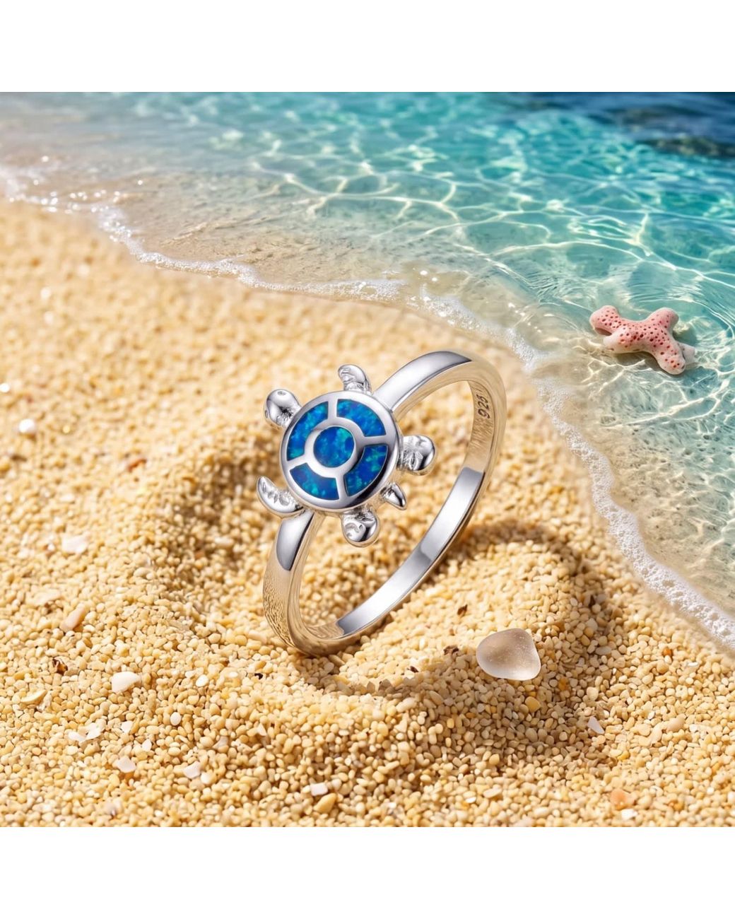 Latelita London Blue Turtle Opalite Ring