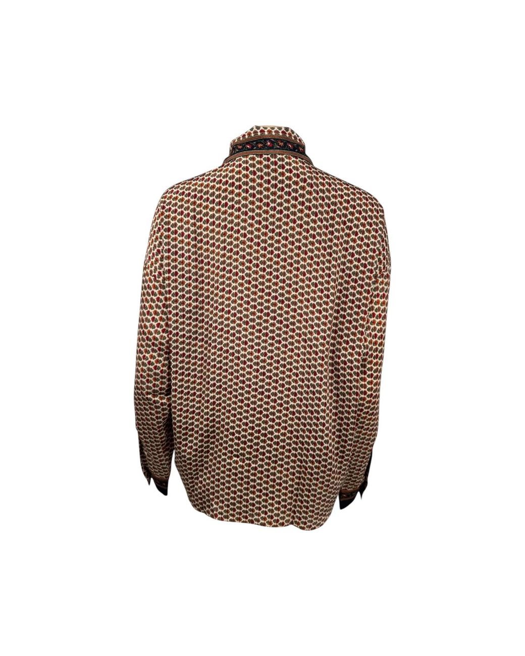 Monzlapur New York Brown Embossed Botanic Long Sleeve Crepe Shirt for men
