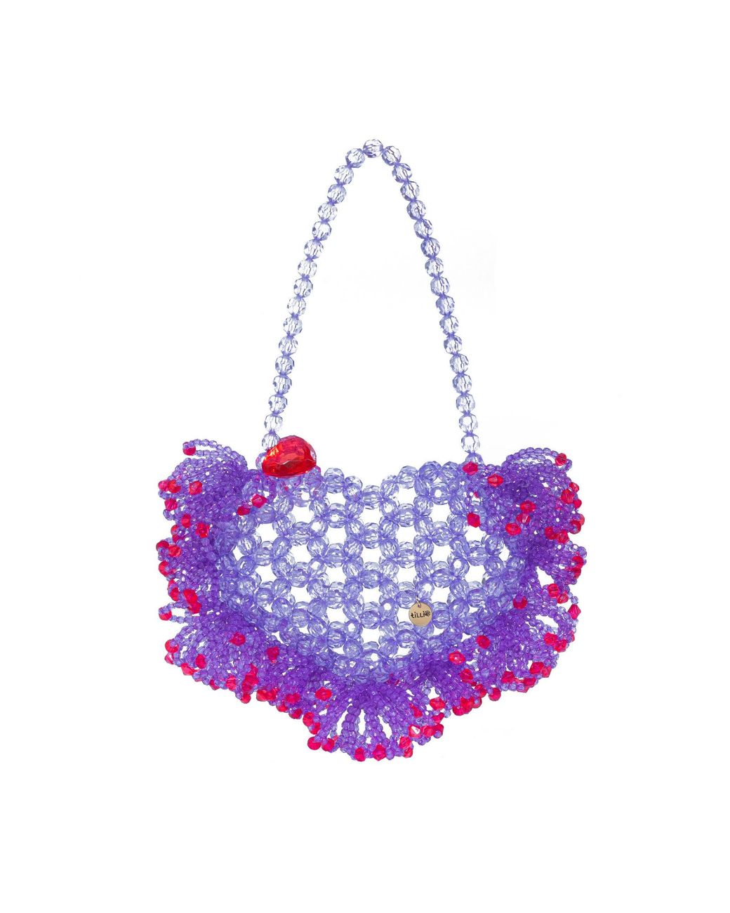 Tillie Beads Purple Sweetheart Bead Bag