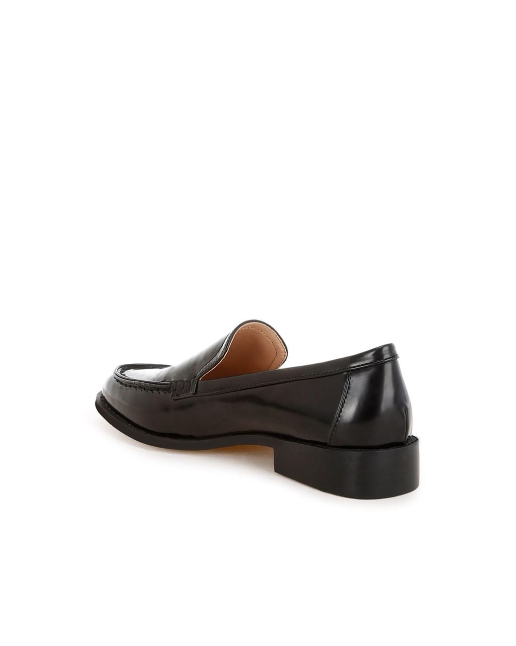 Rag & Co Black Corleone Pleather Stacked Heel Loafers