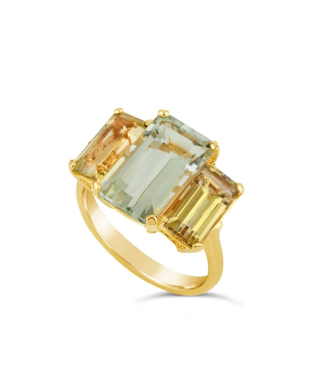 Dinny Hall Metallic Trinny Amethyst & Oro Verde Cocktail Ring