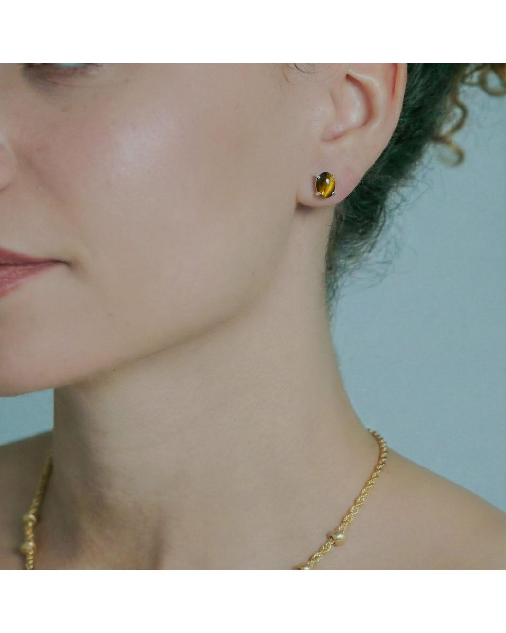 Onia Metallic Tiger's Eye Studs