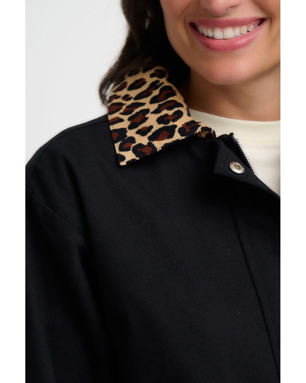 Sugarhill Black Raye Barn Jacket Leopard