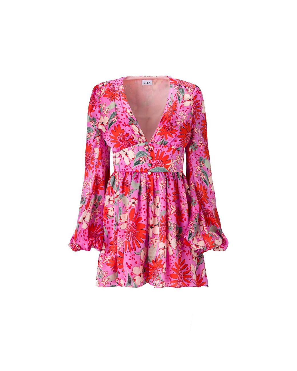 Lita Couture Pink Floral Print Jumpsuit