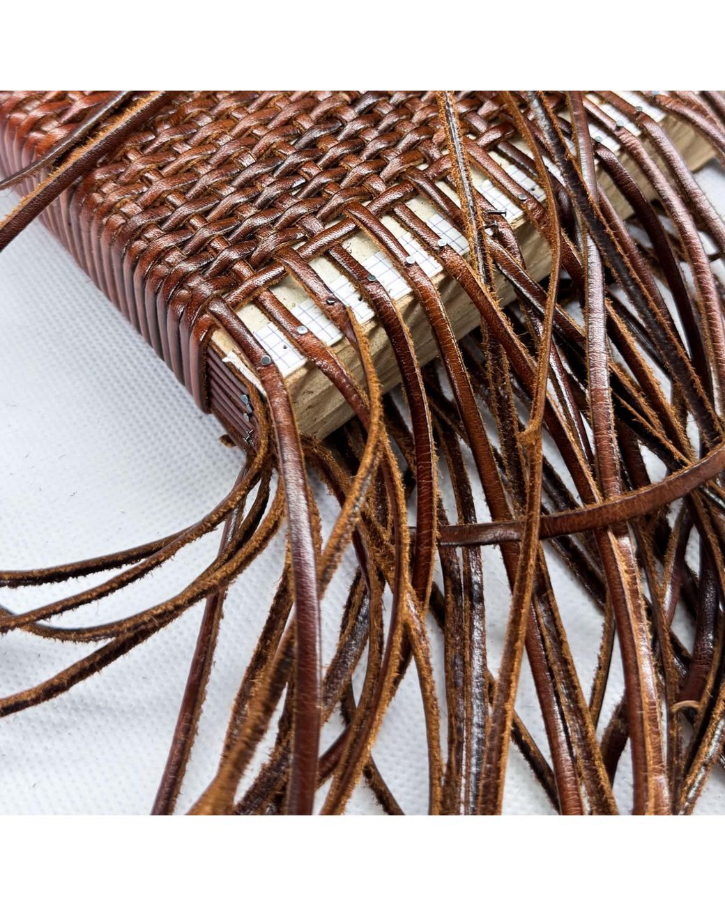 godi. Purple The Buna Handwoven Leather Tote Bag