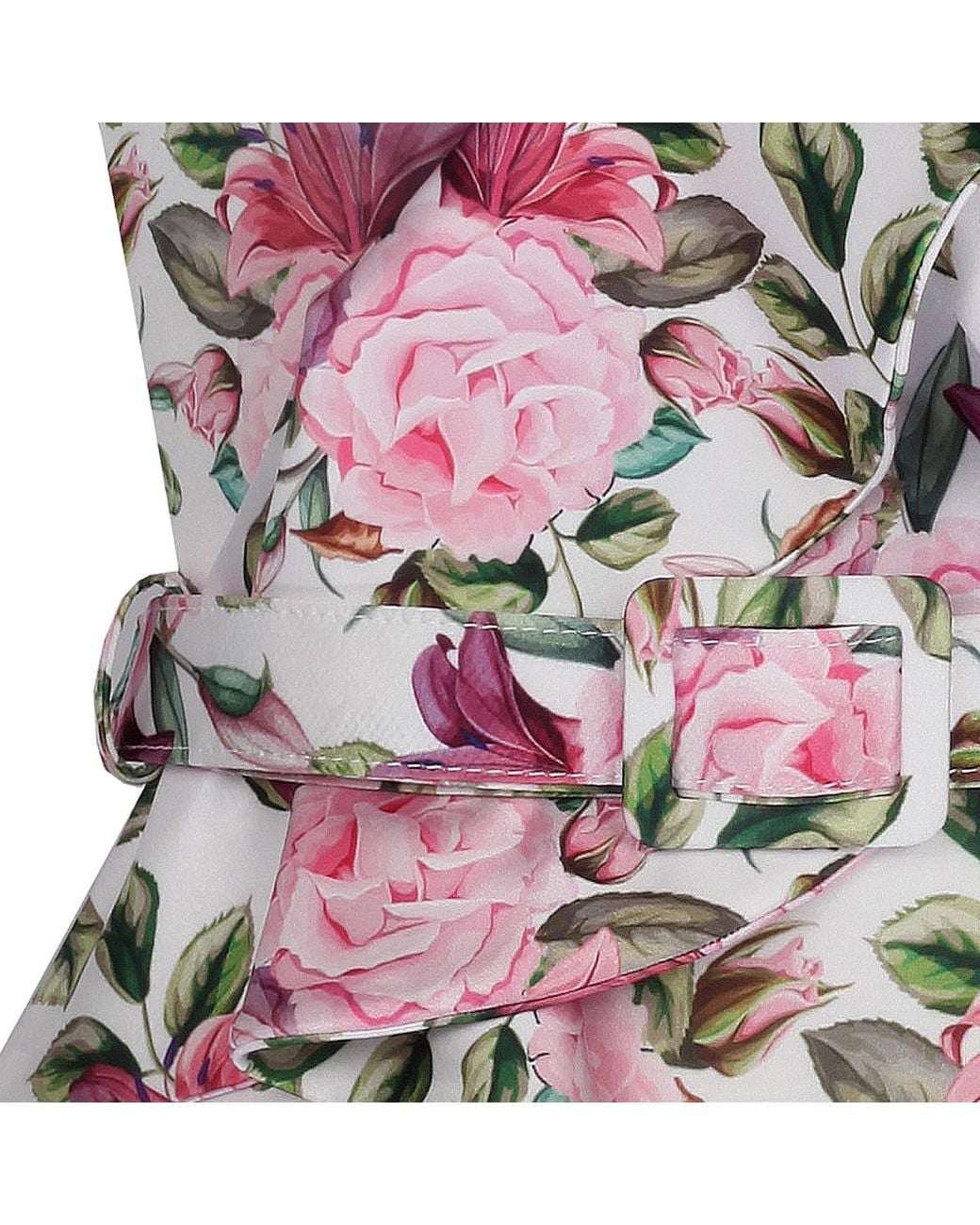 Nur Karaata Red Lilac Rose Swimsuit