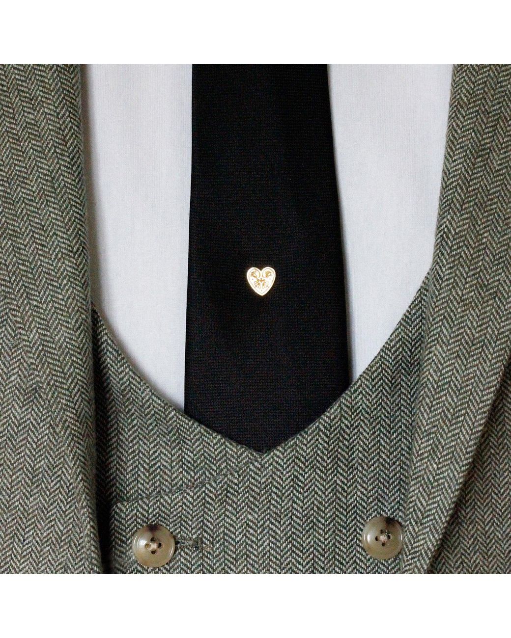 Lee Renee Metallic Wildflower Heart Lapel Pin for men