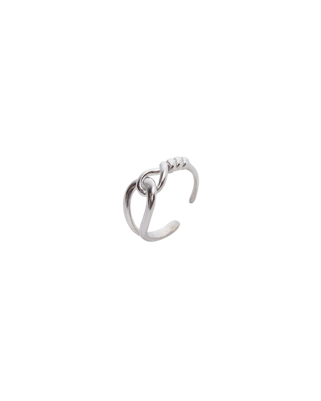 Spero London White Knotted Circles Sterling Adjustable Ring