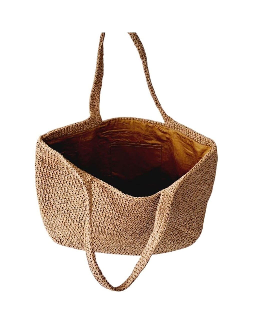 Springmoonatelier Brown Handmade Raffia Summer Shoulder Bag