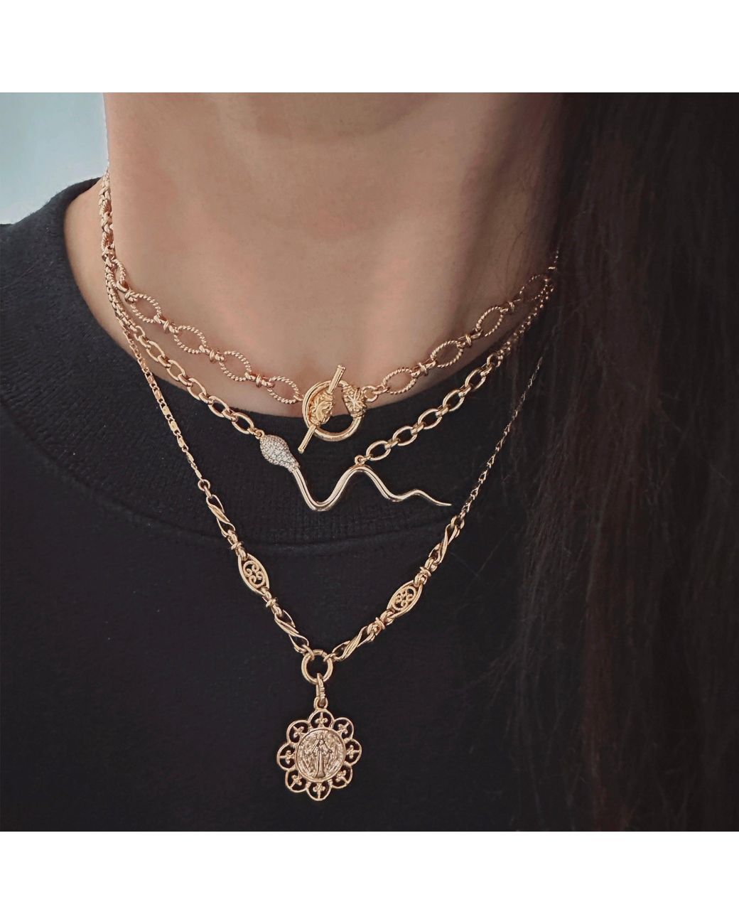 IN CAUDA VENENUM Brown Uraeus Necklace