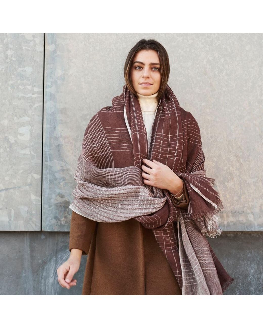Variously Red Auro Cinnabar Handwoven Earthy Rust Linen Scarf