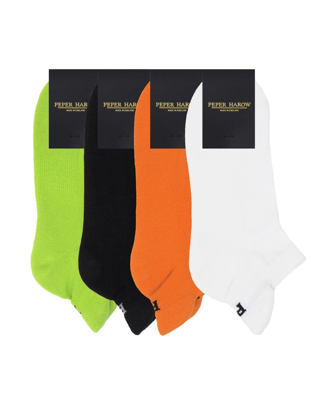 Peper Harow - Made in England Blue Organic Trainer Sport Socks Four Pack for men