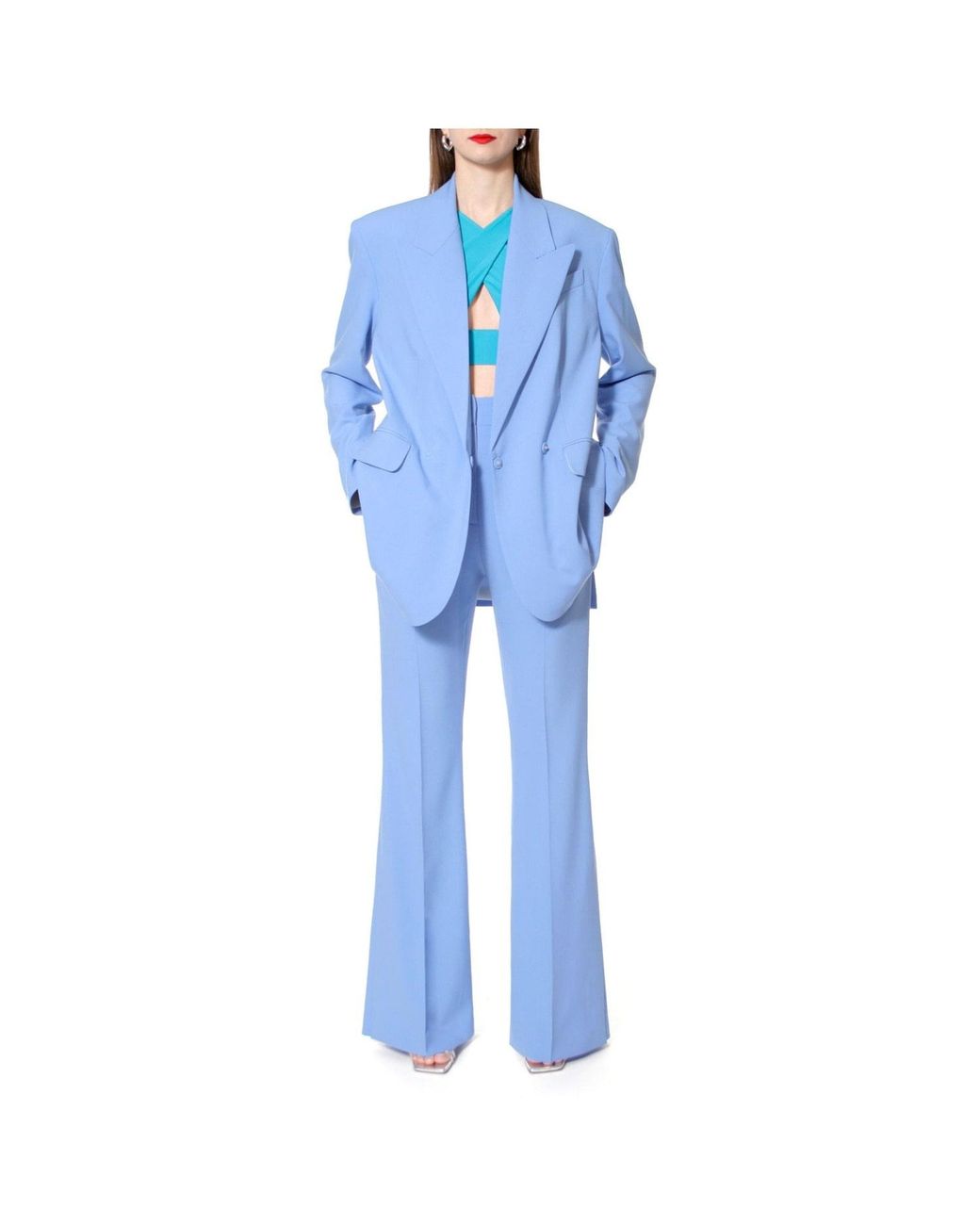 AGGI by HALEWSKI Blue Camilla Skyway Flared Pants
