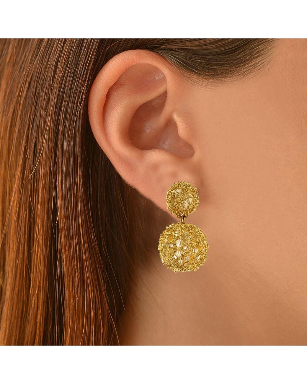 Lavish by Tricia Milaneze Metallic Gold & Silver Double Handmade Mandala Earrings
