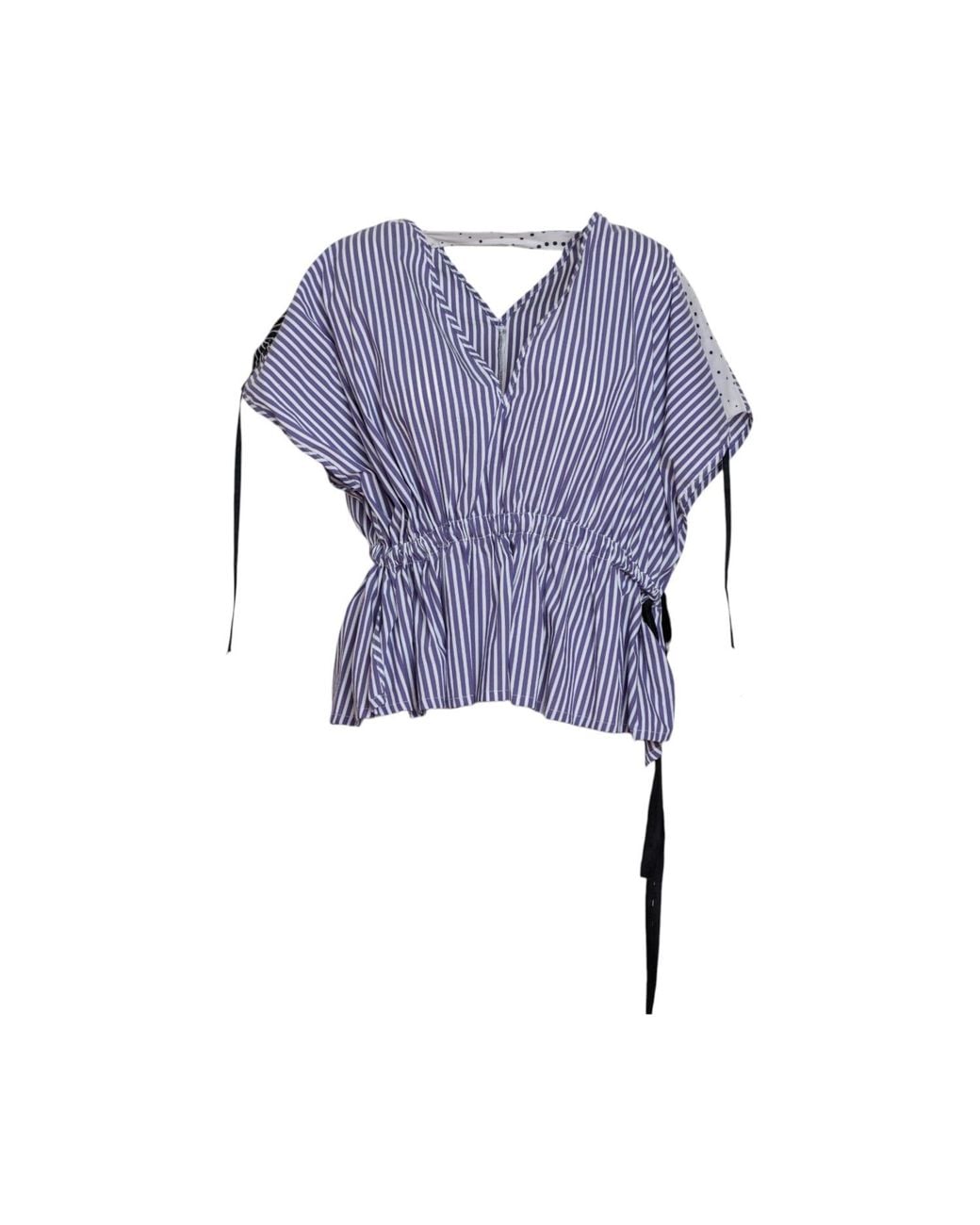 ARTISTA Blue Coast Striped V-Neck Top