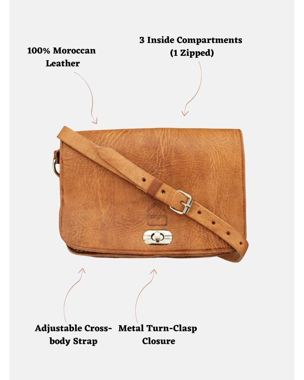 Berber Leather Brown Neutrals The Kenitra Cross-Body Bag