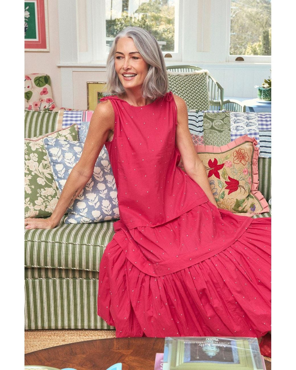 Adrift Clothing Pink Millie Reversible Bubble Hem Dress