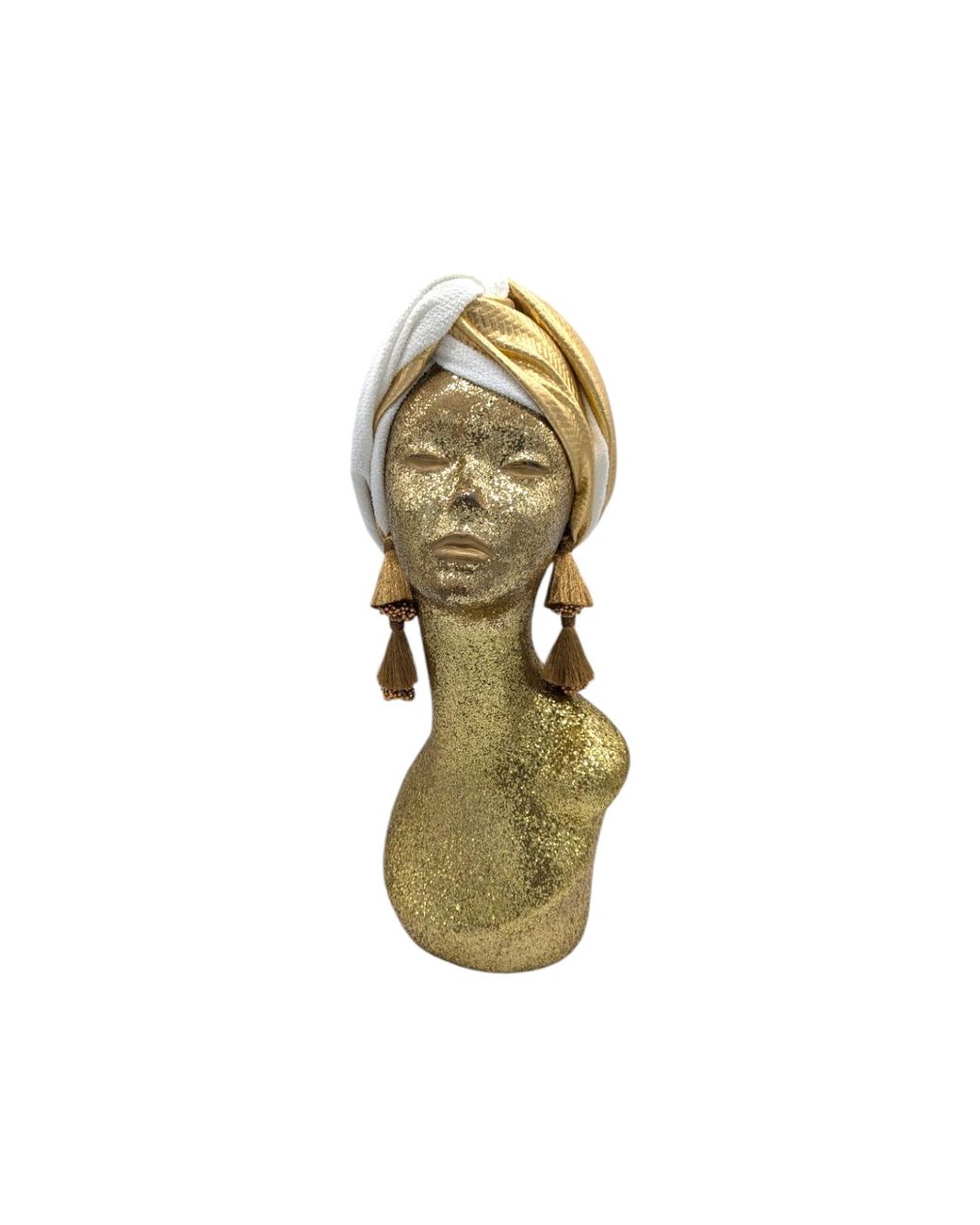 Julia Clancey Metallic Zia Ivory Terry Golden Mini Dorado Turban