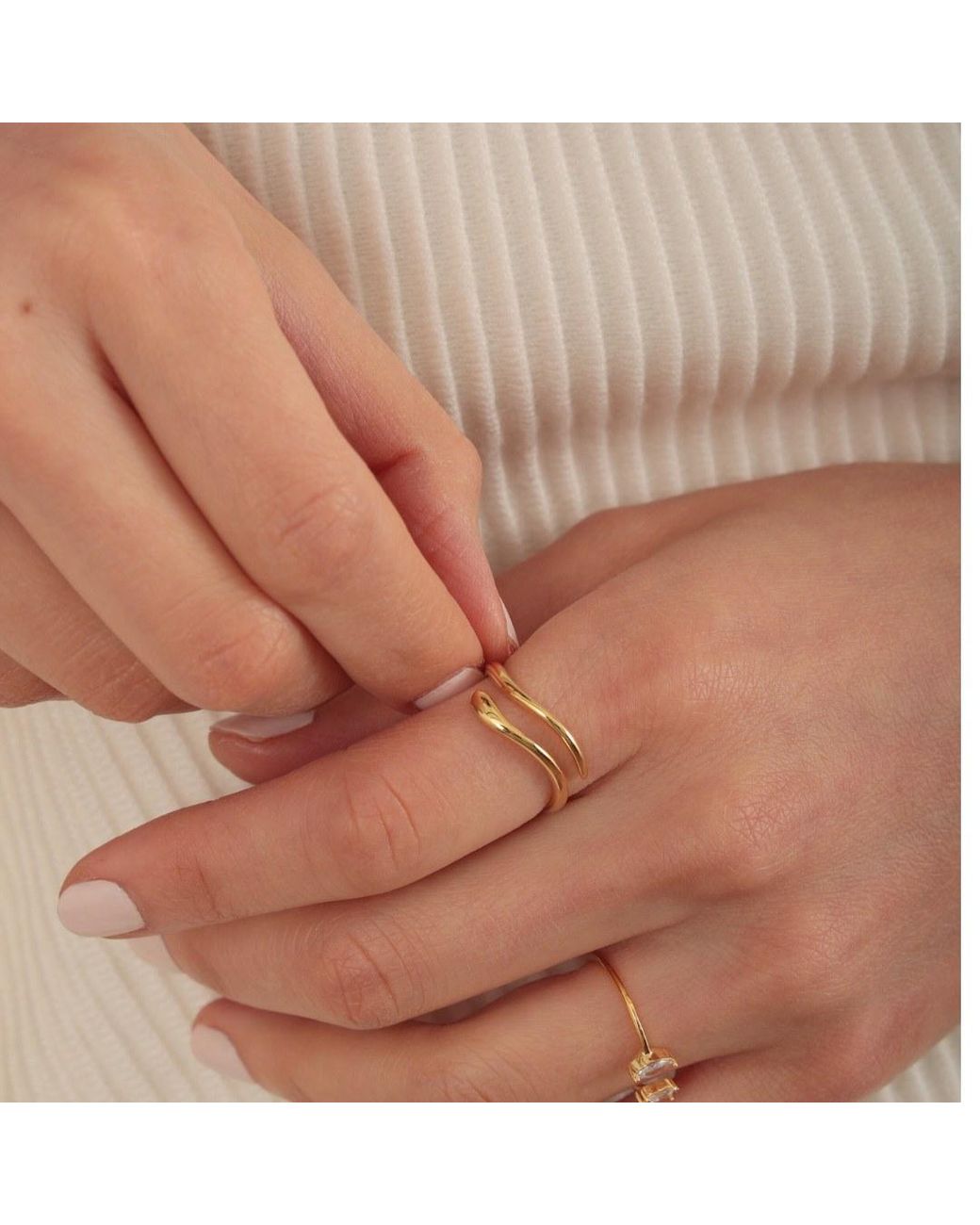 Esterah Metallic Wrap Ring