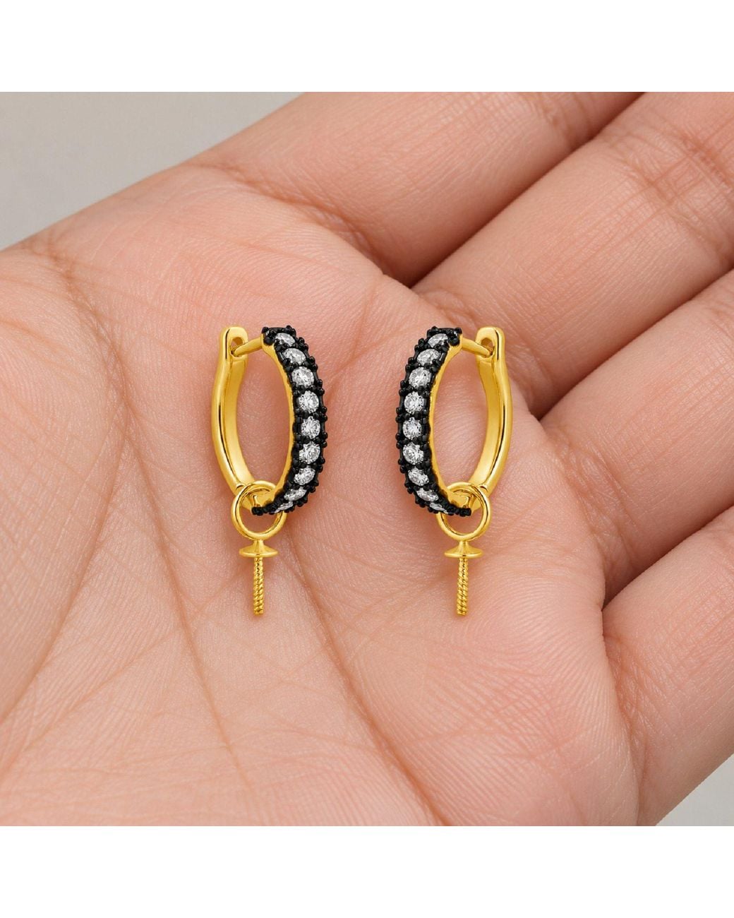 Artisan Metallic 14K Diamond Sword Charm Hoop Earrings