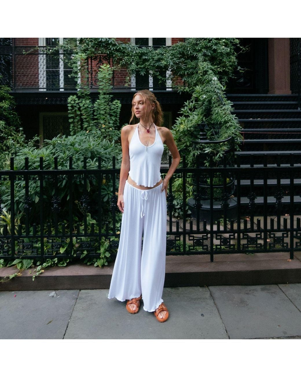 Sâb Studio White Isla Halter Top
