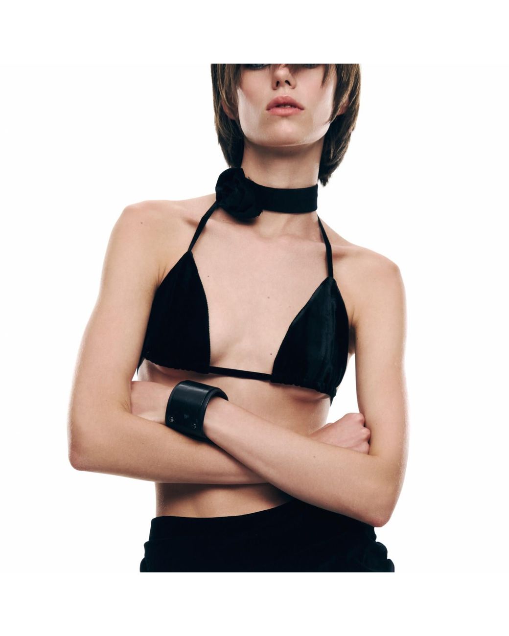 Serotoninn Black Velvet Bra Top
